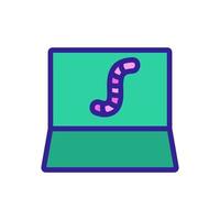 worm virus è un'icona vettore laptop. illustrazione del simbolo del contorno isolato