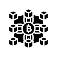 illustrazione vettoriale dell'icona del glifo della tecnologia finanziaria blockchain