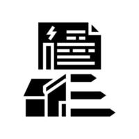 illustrazione vettoriale dell'icona del glifo del certificato di prestazione energetica