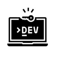 illustrazione vettoriale dell'icona del glifo del software per computer di sviluppo