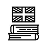 vocabolario inglese linea icona illustrazione vettoriale
