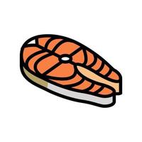 illustrazione vettoriale dell'icona del colore del salmone della bistecca