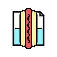 illustrazione vettoriale dell'icona del colore del cibo di strada del hot dog