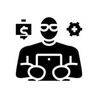 illustrazione vettoriale dell'icona del glifo dell'organizzatore professionale