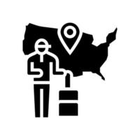 illustrazione vettoriale dell'icona del glifo del turismo americano