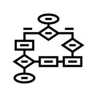 illustrazione vettoriale dell'icona della linea del diagramma di flusso