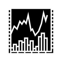 illustrazione vettoriale dell'icona del glifo del grafico azionario