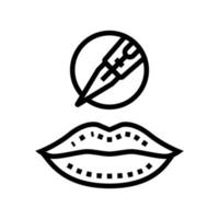 illustrazione vettoriale dell'icona della linea del tatuaggio del labbro