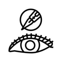 illustrazione vettoriale dell'icona della linea del tatuaggio dell'eyeliner