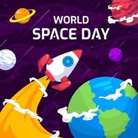 giornata mondiale dello spazio con il concetto di razzo vettore