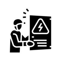 illustrazione vettoriale dell'icona del glifo di elettricisti di emergenza