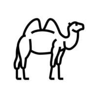 animale cammello nell'illustrazione vettoriale dell'icona della linea dello zoo