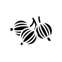 illustrazione vettoriale dell'icona del glifo della bacca succosa di uva spina