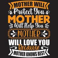 la mamma ti proteggerà, la mamma ti aiuterà, la mamma ti amerà perché la mamma sa meglio di te vettore