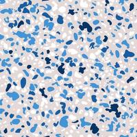 pavimento in terrazzo marmo modello senza cuciture, tavolozza blu, rosa e bianca.materiale tradizionale veneziano.rocce di granito e quarzo mescolate su superficie lucida.sfondo vettoriale per progetti di architettura