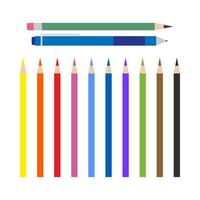 icone di matite colorate. illustrazione vettoriale. vettore