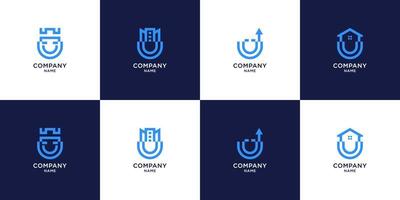 set di logo lettera u con concetto creativo vettore