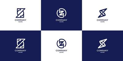 set di logo lettera z con concetto creativo vettore