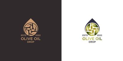 logo vintage dell'olio d'oliva con lettera di concetto o o cerchio vettore