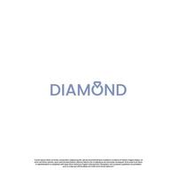 la parola diamante, con un'icona di diamante sulla lettera o che forma un anello. disegno dell'icona del logo vettore