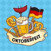 concetto di oktoberfest disegnato a mano vettore