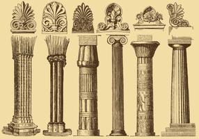 Colonne di disegno vecchio stile vettore