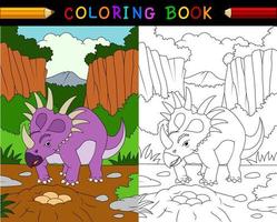 cartone animato styracosaurus libro da colorare vettore
