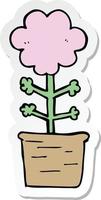 adesivo di un fiore simpatico cartone animato vettore