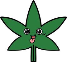 foglia di marijuana simpatico cartone animato vettore