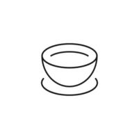 concetto di cibo e nutrizione. illustrazione monocromatica minimalista disegnata con una linea sottile nera. icona vettoriale del tratto modificabile della tazza di tè