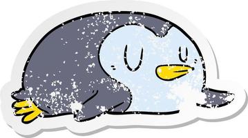 adesivo in difficoltà di un pinguino cartone animato vettore