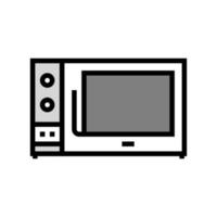 illustrazione vettoriale dell'icona del colore delle apparecchiature elettroniche della cucina a microonde