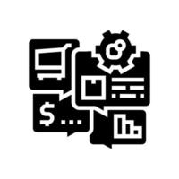 illustrazione vettoriale dell'icona del glifo di vendita erp