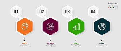 modello di infografica aziendale grafico cronologico. vettore