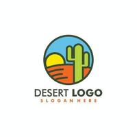 illustrazione vettoriale del logo del deserto, simbolo iconico del deserto