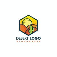 illustrazione vettoriale del logo del deserto, simbolo iconico del deserto