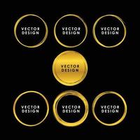 set di cerchi disegnati a mano modello vettoriale di elementi di design in oro