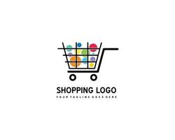 vettore del modello del logo dello shopping