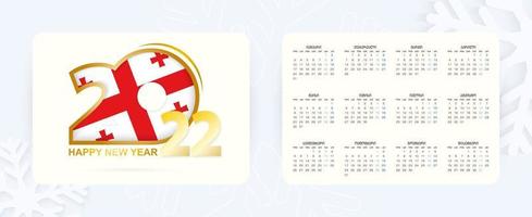 calendario tascabile orizzontale 2022 in lingua georgiana. mese dell'anno in georgiano. vettore