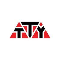 tty triangolo lettera logo design con forma triangolare. tty triangolo logo design monogramma. modello di logo vettoriale triangolo tty con colore rosso. logo triangolare tty logo semplice, elegante e lussuoso. tty