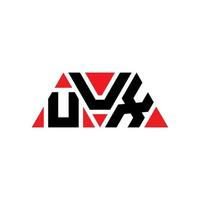 design del logo della lettera triangolare uux con forma triangolare. uux triangolo logo design monogramma. modello di logo vettoriale triangolo uux con colore rosso. uux logo triangolare logo semplice, elegante e lussuoso. uux