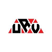 design del logo della lettera del triangolo urv con forma triangolare. monogramma di design del logo del triangolo urv. modello di logo vettoriale triangolo urv con colore rosso. logo triangolare urv logo semplice, elegante e lussuoso. urv