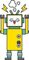 simpatico cartone animato robot felice vettore