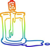 bomboletta spray per cartoni animati con disegno a tratteggio sfumato arcobaleno vettore
