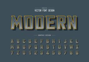 carattere esagonale mezzitoni e vettore alfabeto, carattere tipografico moderno in grassetto digitale e numero di lettere