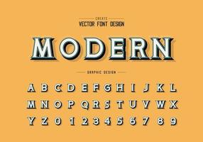 vettore di carattere ombra e linea, design di lettere e numeri di carattere tipografico idea alfabeto, testo grafico su sfondo