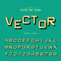 carattere 3d e vettore dell'alfabeto, lettera e numero del carattere tipografico del design dell'ombra, testo grafico sullo sfondo