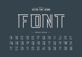 linea di carattere in grassetto e vettore alfabeto, moderno carattere tipografico e numero di lettere