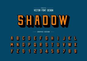 carattere ombra e vettore alfabeto, moderno carattere tipografico e numero di lettere