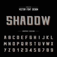 ombra del carattere della linea e vettore dell'alfabeto, carattere moderno in grassetto e design del numero della lettera sullo sfondo